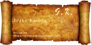 Iritz Károly névjegykártya