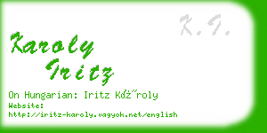 karoly iritz business card